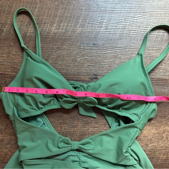 ADORE ME swim Morgan Contour one-piece swimsuit ivy green bow NWT sz XL - Picture 12 of 15